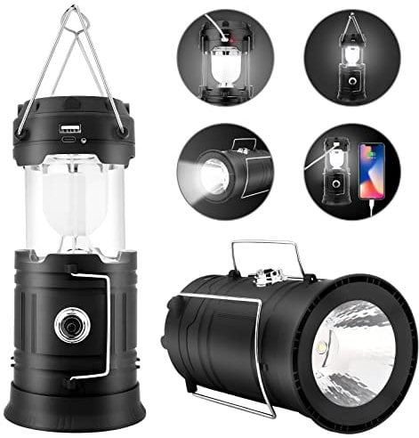 BBtang Rechargeable Camping Lantern Battery Operated with Torch,LED Solar Camping Light for Tents for Emergency Hiking Outdoor Fishing Power Cuts 2023 Upgrade [Black] [Energy Class A++]