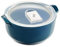 ESPRIT DE CUISINE - Plat À Four Rond En Céramique - Avec Couvercle Hermétique - Poignées ergonomiques - Émail Résistant Aux Rayures - Made In France - 0,8L - 17,3x15x7,6cm Extérieur - Bleu de Prusse