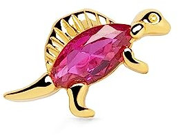 SINGULARU - Einzelner Ohrring Dino Spinosaurus Raspberry. Sterlingsilber mit 18 kt Goldbeschichtung. Schmuck für Damen