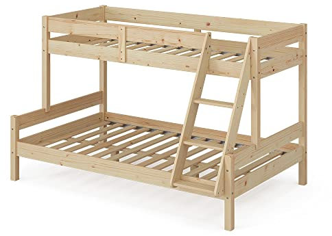 VitaliSpa Etagenbett Everest, Jugendbett, Naturholz, 120x200 / 80x200 cm