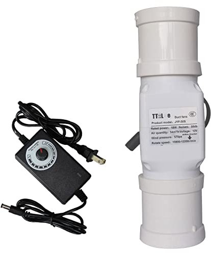 2 Inch 32 CFM Mini Inline Duct Fan,Quiet Vent Blower With Variable Speed Controller Quite For Kitchen Bathroom Grow Tent (Color : Adjustable Speed, Size : 50mm)