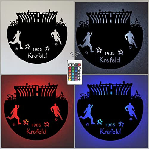 Fußball Fan LED Lampe Krefeld Fanartikel Geschenk Fußballfan…