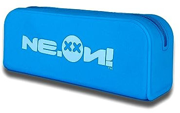 NE.ON Milano Silikon Case - Praktisches Etui für Schule und Büro - Reise-Zubehörtasche - Kabeltasche und Ladegerät, Hellblau Pastell, Tasche