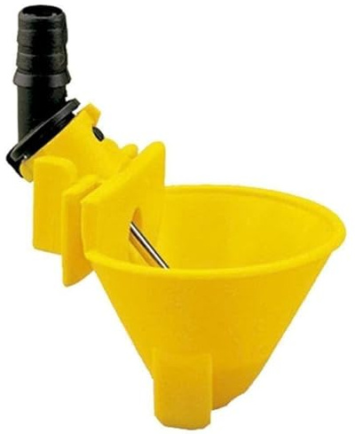 Suinga Lot de 5 abreuvoirs automatiques pour Poules et Perdrix, avec Connexion à réservoir et Fixation en Maille, Jaune