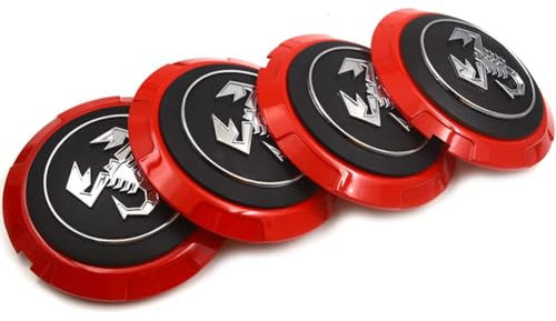 4 pièces Auto Cache Moyeux pour Fiat 500 Abarth 133mm, Centre Jante Capuchons Enjoliveurs Roue Haute Qualité Capuchon Central Modification Accessoires