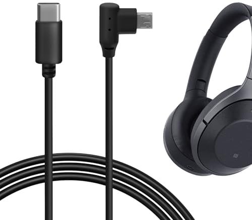 GEEKRIA Typ-C-Kopfhörer-Ladekabel, kompatibel mit Sony WH-H900N WH-CH700N MDR-XB950B1 MDR-XB650BT MDR-100ABN Ladegerät, USB-C auf Micro-USB Ersatz-Ladekabel (120 cm)
