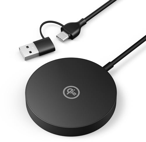 NewQ Chargeur sans Fil Compatible avec Mag-Safe, certifié Qi2 15W Chargeur à Induction Rapide avec Un câble de 1,5 m, pour iPhone 15/15 Plus/15 Pro/15 Pro Max/14/13/12, AirPods 3/2/Pro (Noir)