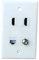BUPLDET 2 HDMI CAT6 Ethernet Coax Wall Plate - Dual 4K HDMI CAT 6 Coaxial Cover Plate Female to Female Faceplate