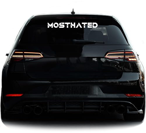 Autoaufkleber MOST HATED Tuning Sticker KFZ Aufkleber (Glanz Weis)