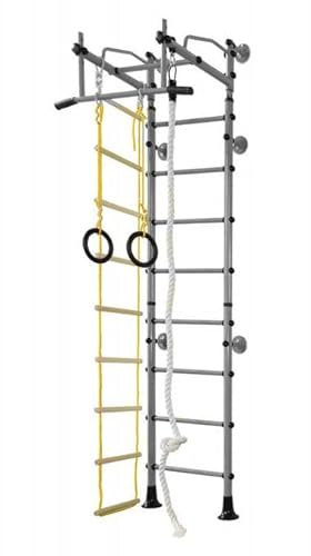 NIRO RoniKids Sprossenwand Kinderzimmer M2 Klettergerüst (Weiss 220-270 cm)
