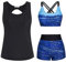 Swimsuits for Women，3 Piece Tankini Swimsuit for Women Swimwear Tank Top with Bikini Top Boyshort Set