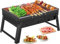 BBQ Barbecue Grill, Tragbarer Klappkohlegrill Schreibtisch Tischplatte Outdoor Edelstahl Smoker BBQ für Picknick Garten Terrasse Camping Reisen