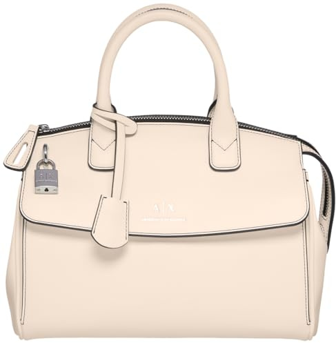 Armani Exchange Women's Jane, Sustainable, Zip closure, Front logo, Canvas Tote Medium, Pink, One size