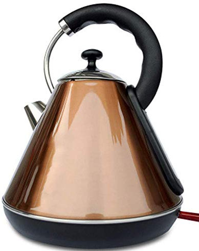 1,8 l Wasserkocher, Haushalts-Wasserkocher, Wasserkocher aus Edelstahl 304, Dampfsensor-Schalter, ringförmiger Deckelgriff, Anti-Trockenschutz, leicht zu reinigen, braun, braune Dekoration powerfully