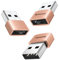 Bytewave USB A to C Adapter (3 Pack) for iPhone 16 15 Car Charger Adapter, Type C Female to USB A Male Cable Converter for Apple Watch, iPhone, AirPods, Laptops, Samsung Galaxy S25 S24 (Rose Gold)