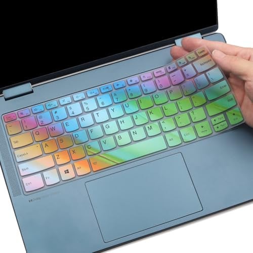 Bunte Tastaturabdeckung für Lenovo Yoga 7 / Yoga 7i 14 Zoll 2-in-1, Lenovo IdeaPad 5 / IdeaPad 5X 14 2-in-1, IdeaPad Flex 5 / Flex 5i 14 Zoll 2-in-1 (35,6 cm), Tastaturschutz für Waschbecken