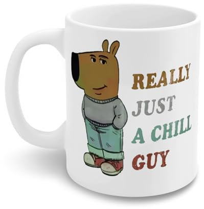 Nhemeylp Coffee Mug Really JUST A CHILL Guy Ceramic Coffee Cup Personalized Mug Comfortable to Hold Delicate Smooth Daily Use Office Cup Fun Gifts for Women and Men, 350ML