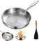 Vgpbphj Sartén de titanio martillado Pro con tapa, 2025 actualizada, ultra duradera, resistente a los arañazos, patrón martillado de titanio puro, rendimiento 100% antiadherente, utensilios de cocina