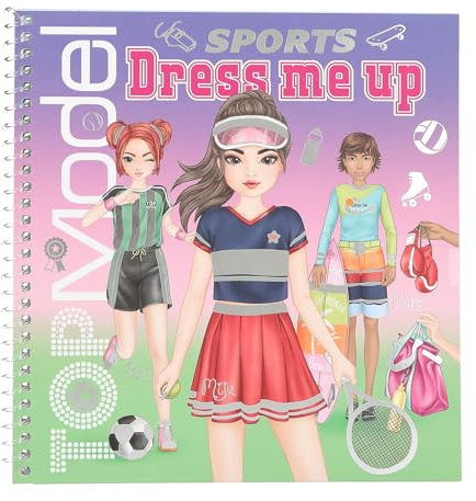 Depesche 13808 TOPModel Dress Me Up - Stickerbuch Sports, mit 24 Seiten sportlicher Model Motive zum Selbstgestalten, inkl. 11 Stickerbogen