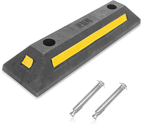 Didiseaon Paraurti Per Auto Paraurti Per Ruote Blocchi Di Parcheggio Blocchi Per Auto Pesanti Gialli Per Parcheggio Per Garage Per Ruote Per Ruote Auto In Gomma Nera