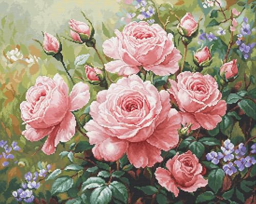 Gobelin Stickpackung Der Rosengarten, Zählmuster, 27,5x22cm