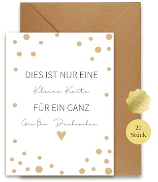FloraVigo Danke Karte Set, 14 Stück Dankeskarten mit 14 Stück Umschlägen und 20 Stück selbstklebenden Aufklebern, Dankeskarten für Kollegen, Lehrer, Familie und Freunde A6-Größe