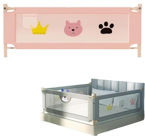 SAYEYBU Bettgitter FüR Kinderbetten, Absturzsicherung FüR Boxspringbetten, 120–220 cm Kinderbettgitter, Klappbares Bettgitter FüR Kinder, SchlafzimmerzubehöR,03,200cm