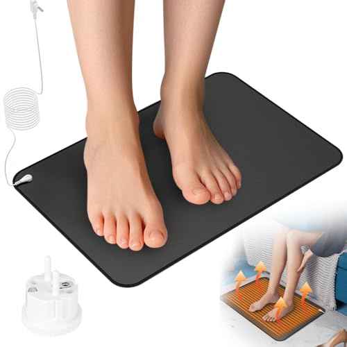 BIZOI Erdungsmatte, 40 x 60 cm Grounding Mat ESD Matte mit EU Stecker und Kabel, Grounding Mat Earthing für Besseren Schlaf, Stressabbau, Erdungsmatte für Schreibtisch, Tisch, Sofa, Yogamatte