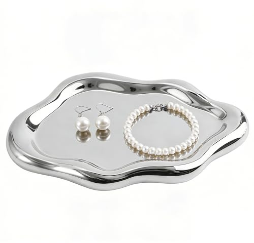 Plateau en Céramique Nuage, 19,5×13,5CM Céramique Bijoux Plateau de Bijoux