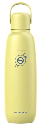 sodastream Fizz & Go – Bouteille isotherme en acier inoxydable 0,9L, double paroi, conserve chaud ou froid jusqu’à 12h, compatible machines, jaune citron