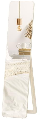 HOMCOM Grand Miroir Pleine Longueur Rectangulaire 37x160 cm Bois Naturel