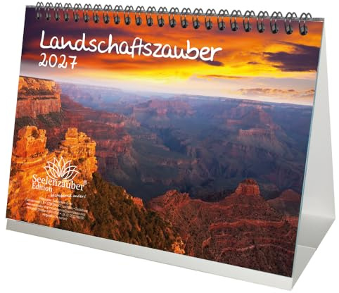 Landschaftszauber DIN A5 Tischkalender für 2027 Landschaften und ferne Länder - Seelenzauber