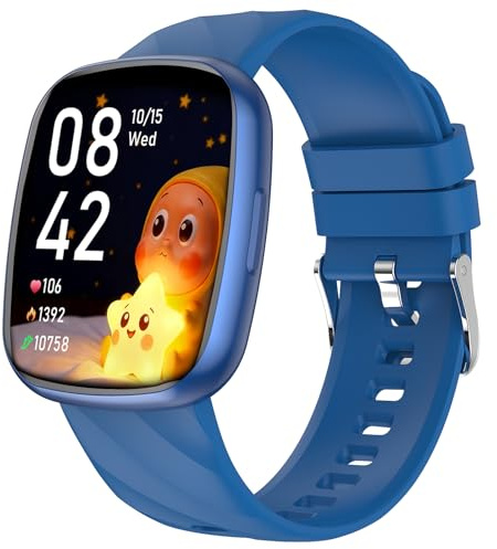 Alutoria Smartwatch Kinder-Uhr für Jungen Mädchen IP68 Sportuhr | Teens mit über 120 Sportmodi Wecker Schrittzähler Spielen-Armbanduhr Kinder smart Watch für 5-16 Jahrenn Blau
