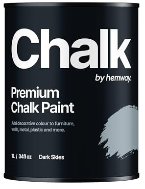 Hemway - Premium Chalk Paint - Dark Skies Blue 1 L | Chalky Matt Shabby Chic Finish for Interior Furniture & Walls | Quick Dry & 1 Coat
