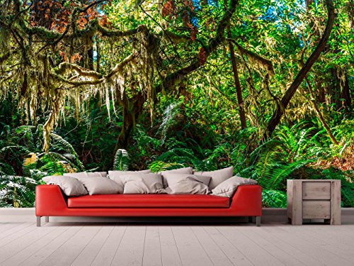 Fotomural Vinilo Pared Selva Virgen| Fotomural para paredes | Mural | Vinilo Decorativo | Varias Medidas 350 x 250 cm | Decoración comedores, salones, habitaciones...