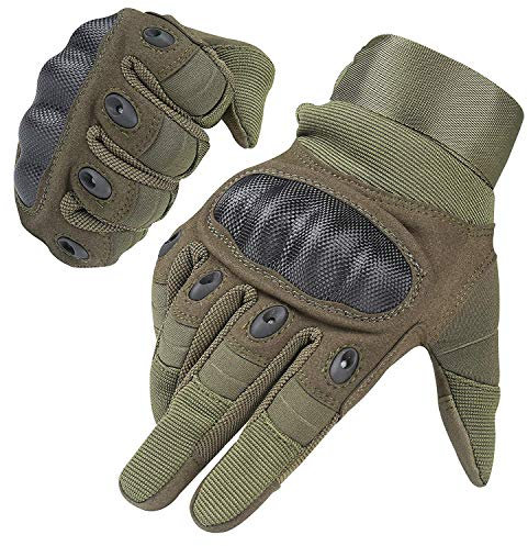 HIKEMAN Handschuhe für Männer und Frauen Touch Screen Hart Knuckle Handschuhe für Outdoor Sport und Arbeit geeignet für Radfahren Motorrad Wandern Klettern Lumbering Heavy Industry(Army Green,XXL)