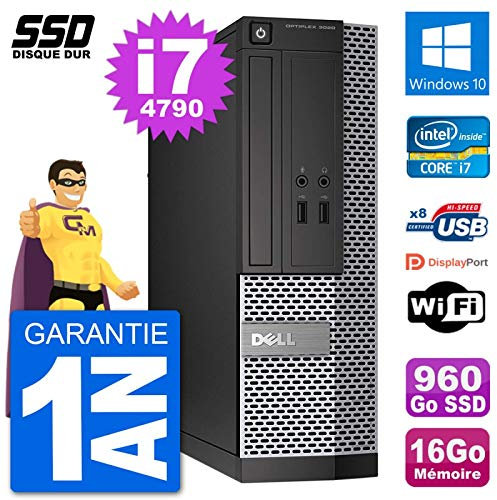 PC Dell Optiplex 3020 SFF i7-4790 RAM 16Go SSD 960Go Windows 10 WiFi (Reconditionné)