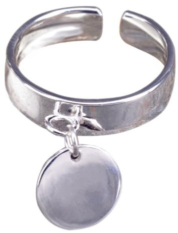 NicoWerk Ring Silber 925 Damen – Verstellbarer Anti-Stress Silberring Damen 925 Silber mit Plättchen, Schlichtes Design, Anxiety Ring für Frauen - SRI401