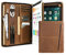 FREI NAME GRAVUR, Personalisierte Konferenzmappe A4, Schreibmappe Leder mit a4 Klemmbrett, Business Organizer Mappe, Leather Portfolio, Geschenk für Damen/Herren, Customized, Braun