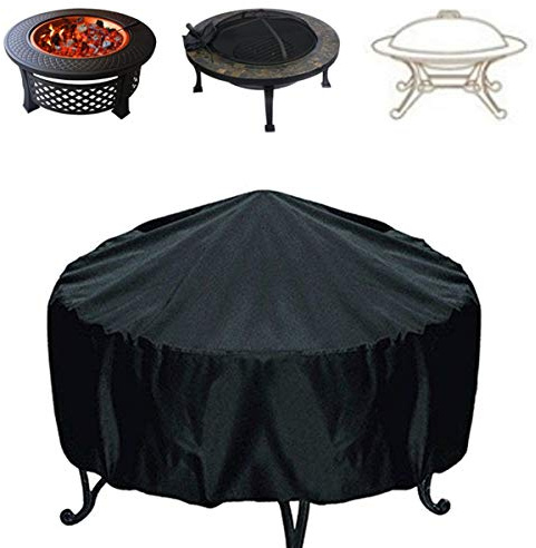 Baogu Abdeckhaube Abdeckung für Runde Terrassen Feuerstelle Feuerstellenabdeckungen (3XL (148x60cm))