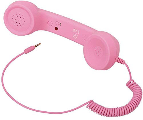 EXFEA Micro Retro Handyhörer für Smartphones und Handys Handyempfänger Strahlungsfest Telefon Handset Einstellbarer Ton 3,5 mm Buchse für Android/iOS Handy