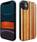 iATO iPhone 11 Wood Case. Unique & Classy Shockproof Protective Cover. Wireless Charging Compatible Real Wooden Overlay on Soft Black TPU - Multicolor Skateboard