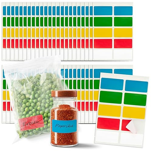 com-four® 160x Etiketten selbstklebend 35 x 20 mm - Tiefkühletiketten, Haushaltsetiketten für Gläser, Flaschen - Klebeetiketten, Aufkleber beschreibbar für Küche, Büro, Hobby (160 Stück - Etiketten)