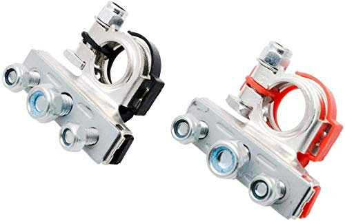 LanCo Battery Terminal Connector Clamps, 2PCS 12V 3 Way Positive Negative Battery Terminals Clamps for Car Boat Caravan Van Motorhome Motorcycle