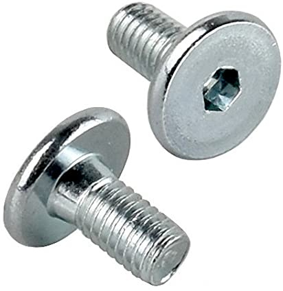 woplus Flachkopfschrauben Möbelschrauben Möbelverbinder Stahl Verzinkt M6 x12mm Flachkopf Antrieb: Innensechskant ISK 4mm (10 Stück M6 x 12mm)