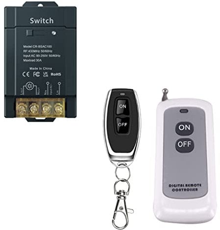 COLOROCK Fernsteuerungs Schalter, AC 100V/110V/220V/230V/240V, Wirless RF Lichtschalter für Haushaltsgeräte Pumpensicherheitssysteme, Türvorhang, Tor etc. mit 1680ft Long Range