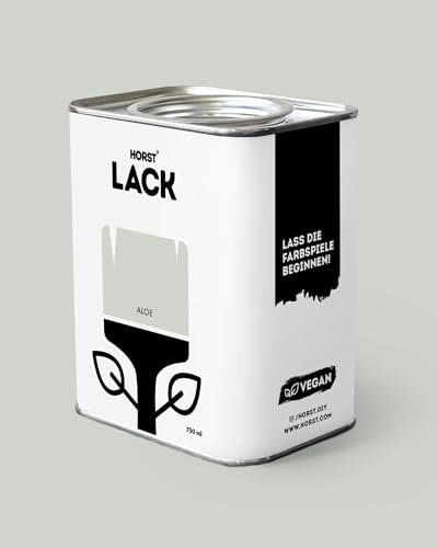 Horst Lack Aloe matt 0,75L - Wetterfester Möbel-Lack für Holz, Metall & Kunststoff - Hohe Deckkraft - Geruchsneutral- Spritz- & Tropffrei - Vegan - Grün