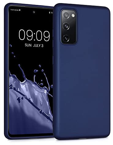 kwmobile Case kompatibel mit Samsung Galaxy S20 FE Hülle - Schutzhülle aus Silikon metallisch schimmernd - Handyhülle Metallic Blau