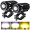 Kairiyard 2 Stück Motorrad LED Nebelscheinwerfer 60W 6000lm 6000K/3000K Bernstein/Gelb Weiß Zweifarbige Zusatzscheinwerfer Offroad Arbeitsscheinwerfer Pod für Motorrad LKW SUV ATV E-Bike Traktor