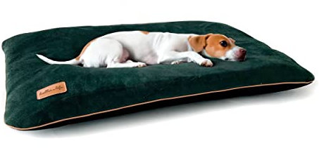 Halkalife Hundekissen, Hundekissen aus dickem Polstermaterial, Kissen für einen mittelgroßen Hund, Hundebett aus Velours - Waschbar Kissen Flauschig (M, Flaschengrün)